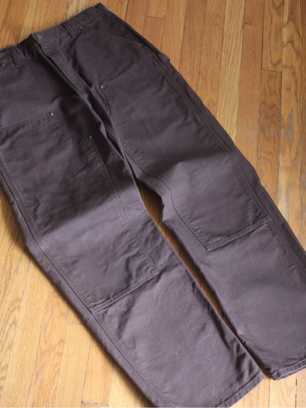 Carhartt Double Knee Carpenter Pants 36x34 Dark Brown USA Union Made Loose Fit
